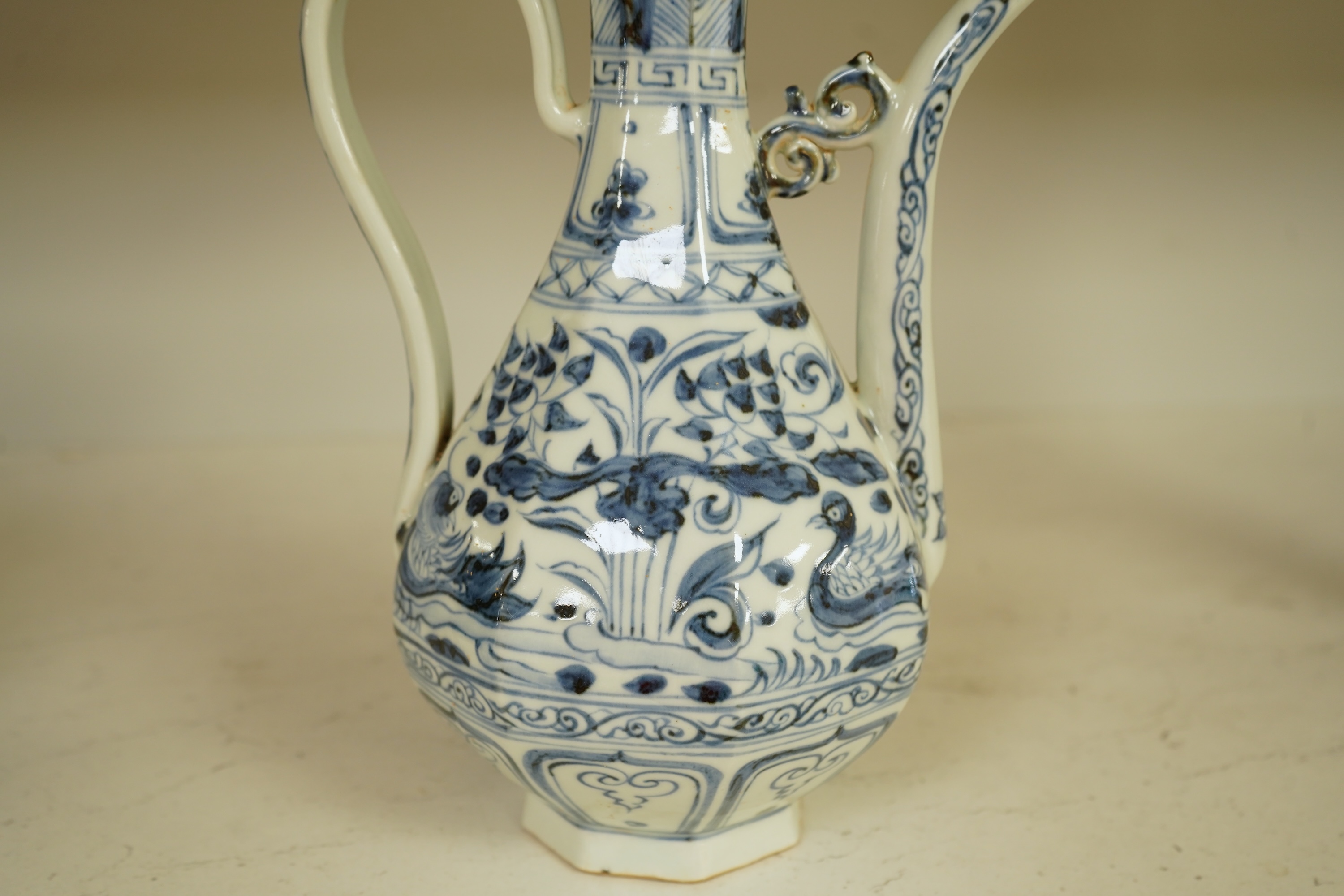 A Chinese blue and white Ewer or water pot, 26cm high